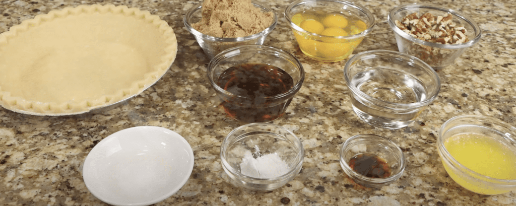 Ingredients for Pecan Pie